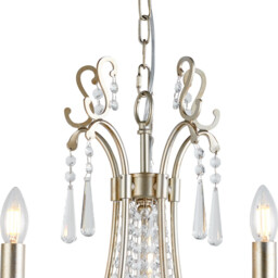 Celine Pendant Chandelier 5 Light E14 Aged Silver/Clear Crystal - thumbnail 5