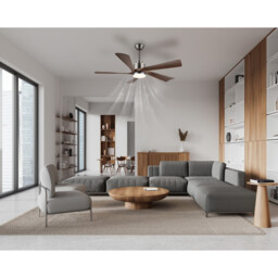 Modesto Ceiling Fan Grey, Dark Brown Blades, Remote Control, LED 2700/6500K - thumbnail 2