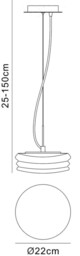 Mediterraneo Ceiling Pendant 2 Light GU10 Small, Polished Chrome, Frosted White Glass - thumbnail 2