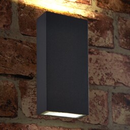 Morti Integrated LED 2 Light Outdoor Up Down Wall Light Textured Dark Matt Anthracite, Glass IP44 - thumbnail 2