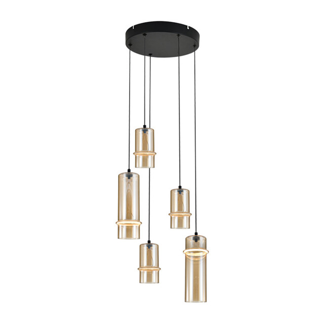 Louvaras  Cluster Pendant Ceiling Light Sandy Black-Champagne Glass LED 3000K Step Dimming - image 1