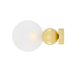 Helena Globe Wall Light, Polished Brass, Frosted Glass - thumbnail 2