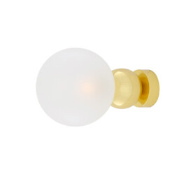 Helena Globe Wall Light, Polished Brass, Frosted Glass - thumbnail 1