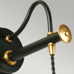 Douille 1 Light Indoor Wall Light Black, Polished Brass, E27 - thumbnail 2