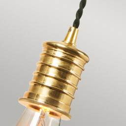 Douille 1 Light Indoor Wall Light Black, Polished Brass, E27 - thumbnail 3