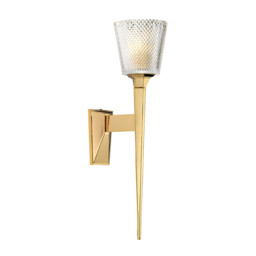 Verity 1 Light Wall Light Polished Gold Glass Shade, G9