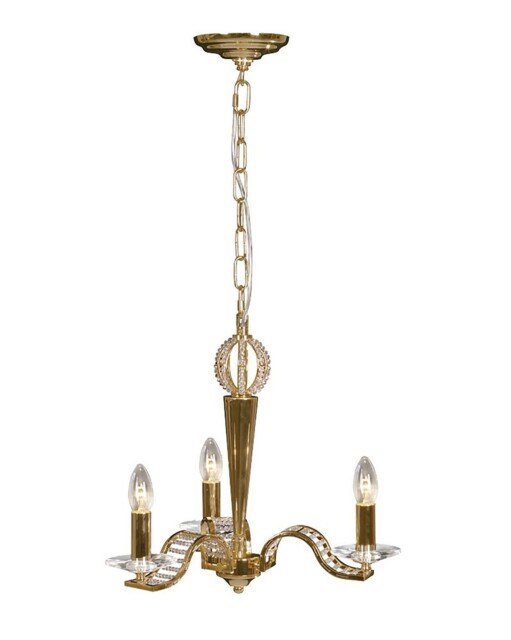 Niobe Ceiling Pendant Chandelier 3 Light French Gold, Crystal - image 1