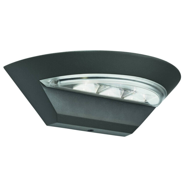 LED Outdoor Aluminium Wall Light Grey IP44 - image 1