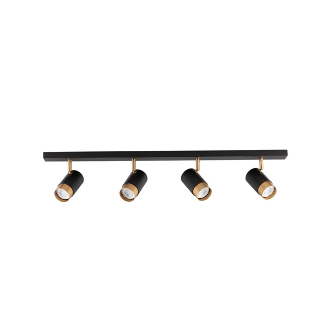 Pogno 4 Light Ceiling Spotlight Bar Sandy black, Gold Aluminium LED GU10 4x10W - image 1