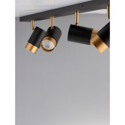 Pogno 4 Light Ceiling Spotlight Bar Sandy black, Gold Aluminium LED GU10 4x10W - thumbnail 5