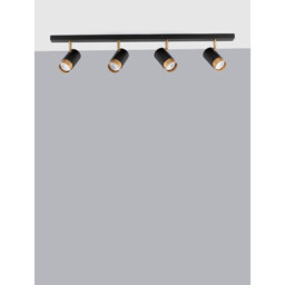 Pogno 4 Light Ceiling Spotlight Bar Sandy black, Gold Aluminium LED GU10 4x10W - thumbnail 3