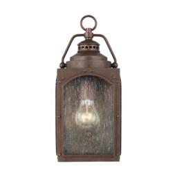 Randhurst Outdoor 1 Light Small Wall Lantern, Copper Oxide, IP44, E27 - thumbnail 2