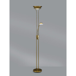 Brazier 2 Light Floor Lamp With USB 2.1 mAh Socket, 20+5W LED, 3000K Touch Dimmer, 2300lm, Aged Brass, 3yrs Warranty - thumbnail 2