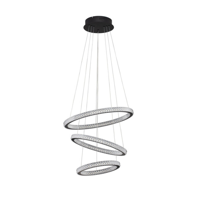 Ginevra Integrated LED Pendant Ceiling Light Sandy black Aluminium LED 69W 3900Lm 3000K - image 1