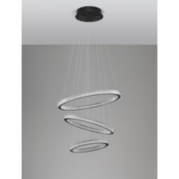Ginevra Integrated LED Pendant Ceiling Light Sandy black Aluminium LED 69W 3900Lm 3000K - thumbnail 3