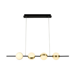 Cuba Linear Pendant 4 Light, 32W LED, 3000K, 2400lm, Gold/Black, 3yrs Warranty - thumbnail 1