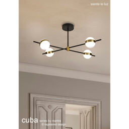 Cuba Linear Pendant 4 Light, 32W LED, 3000K, 2400lm, Gold/Black, 3yrs Warranty - thumbnail 5