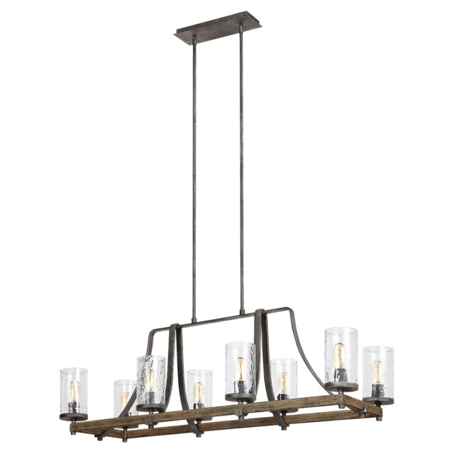 Feiss Angelo 8 Light Isle Chandelier Weathered Oak - image 1