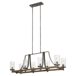 Feiss Angelo 8 Light Isle Chandelier Weathered Oak - thumbnail 1