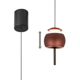 Roller Rise And Fall Pendant, 12W LED, 3000K, 450lm, Coffee/Black, 3yrs Warranty