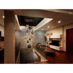 Dark 14 Light Cluster Pendant Ceiling Light Black, Brass, 2-Tone Crystal, G9 - thumbnail 2