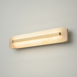 Albatre Modern 40cm Integrated LED Wall Lamp Brass 3000K 150lm White Shade - thumbnail 2