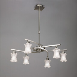 Alaska Pendant Convertible To Semi Flush 6 Light L1/SGU10, Satin Nickel - thumbnail 2