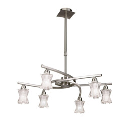 Alaska Pendant Convertible To Semi Flush 6 Light L1/SGU10, Satin Nickel - thumbnail 1