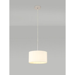 Baymont Polished Chrome E27 Universal Single Pendant With 30cm x 17cm Faux Silk Shade, Ivory Pearl/White Laminate - thumbnail 2