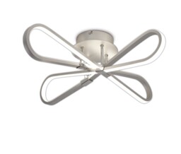 Bucle Flush Ceiling Light 40W LED 3000K, 3500lm, Polished Chrome, Frosted Acrylic