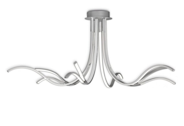 Corinto Semi Flush Ceiling Light 140cm, 80W LED, 3000K, 6400lm Dimmable, Silver Chrome - image 1