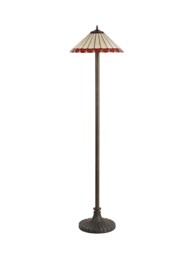 Worcester 2 Light Stepped Design Floor Lamp E27 With 40cm Tiffany Shade, Red, Crystal, Aged Antique Brass - thumbnail 3