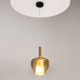 Duality Modern 20cm Dome Pendant Ceiling Light Black 1xE27 Gold Shade - thumbnail 2