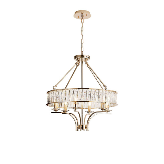 Vivienne Pendant/Semi Ceiling 6 Light E14 French Gold/Crystal - image 1