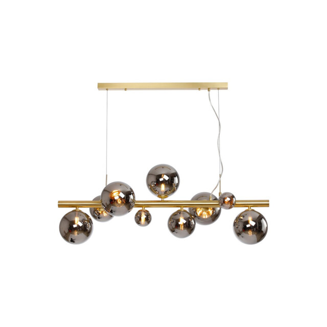 Marshall Linear Ceiling Pendant, 9 Light G9, Satin Gold, Chrome Plated Glass - image 1