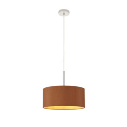 Baymont Polished Chrome E27 Universal Single Pendant With 40cm x 18cm Dual Faux Silk Shade, Raw Cocoa/Grecian Bronze - thumbnail 5