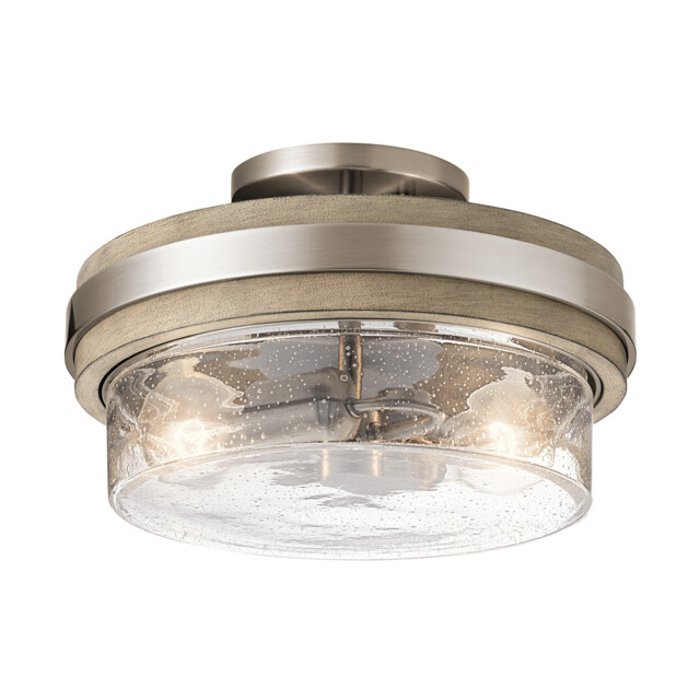 Kichler Grand Bank 2 Light Semi-Flush Mount Antique Grey - image 1