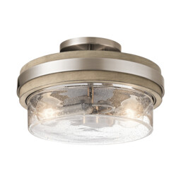 Kichler Grand Bank 2 Light Semi-Flush Mount Antique Grey - thumbnail 1