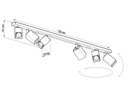 Merida 6 Light Spotlight Bar Grey, GU10 - thumbnail 5
