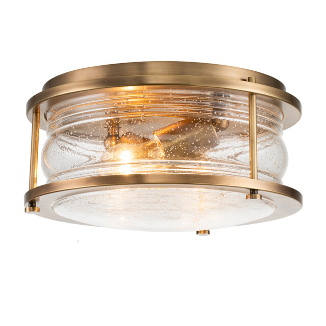 Kichler Ashland Bay Bathroom Ceiling Light Natural Brass, IP44 - image 1