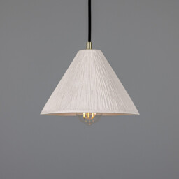 Tilia Ceramic Dome Pendant, Matte White, Polished Brass - thumbnail 1
