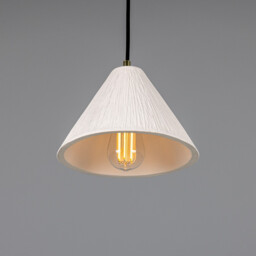Tilia Ceramic Dome Pendant, Matte White, Polished Brass - thumbnail 2