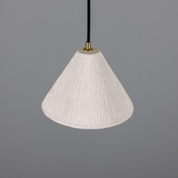 Tilia Ceramic Dome Pendant, Matte White, Polished Brass - thumbnail 3
