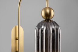 Antic Modern Wall Lamp Gold, Glass Grey Shade - thumbnail 3