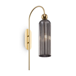 Antic Modern Wall Lamp Gold, Glass Grey Shade