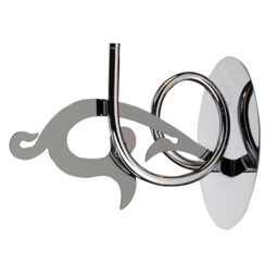 Acanto Wall Lamp Switched 1 Light E14, Polished Chrome With Black Shade - thumbnail 3