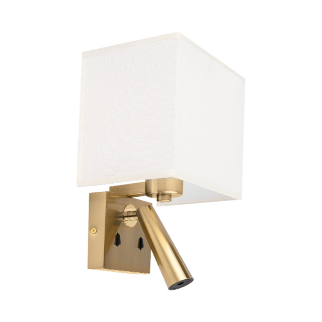 Zambelis Reading Wall Light Brushed Brass - Beige Shade LED 3000K - image 1