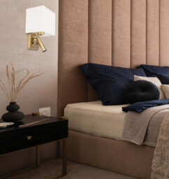 Zambelis Reading Wall Light Brushed Brass - Beige Shade LED 3000K - thumbnail 2