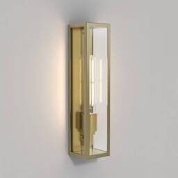 Harvard LED Outdoor Wall Light Natural Brass IP44, E27
