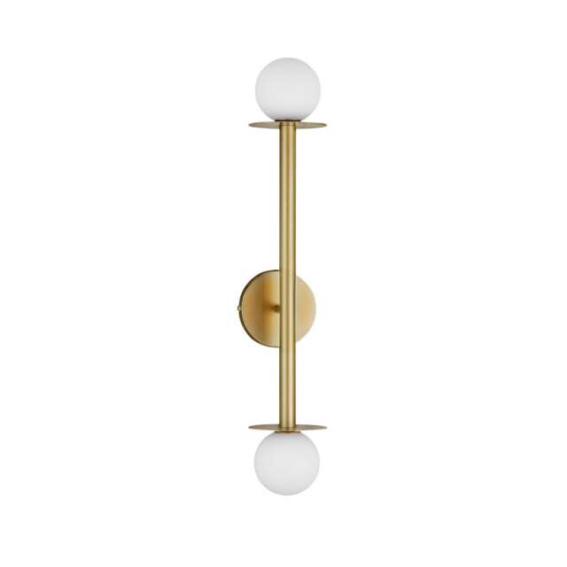 Pielo 2 Light Wall Lamp Brass Gold Metal Opal Glass LED G9 - image 1